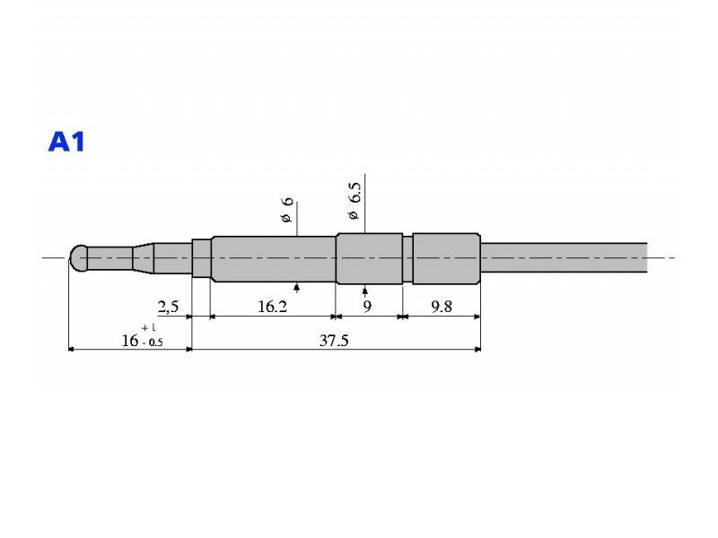 Термопара Оголовок тип А1 Подсоединение к клапану М9х1 Длинна L=500мм
