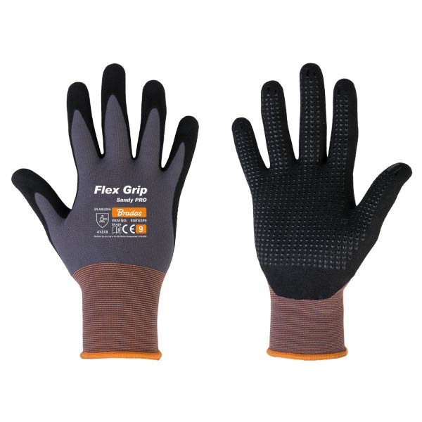 Перчатки защитные нитриловые, FLEX GRIP SANDY PRO, размер 7, RWFGSP7