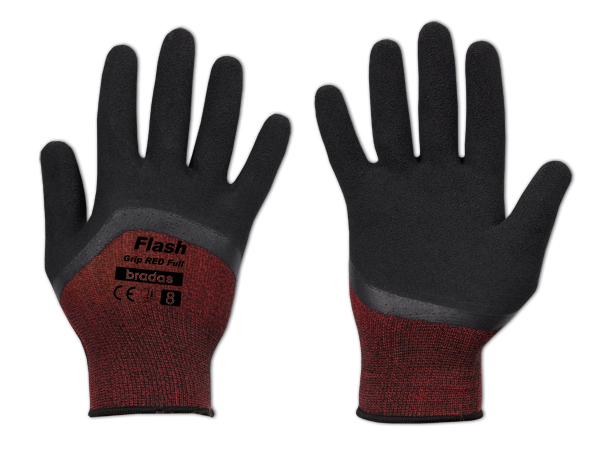 Перчатки защитные FLASH GRIP RED FULL латекс, размер 8, RWFGRDF8