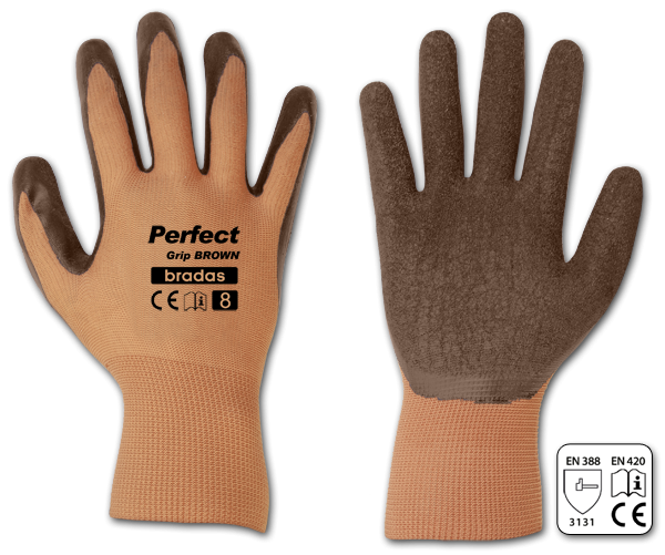Перчатки защитные PERFECT GRIP BROWN латекс, размер 9, RWPGBR9