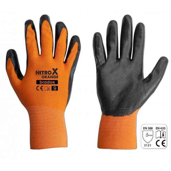 Перчатки защитные NITROX ORANGE нитрил, размер 11, RWNO11