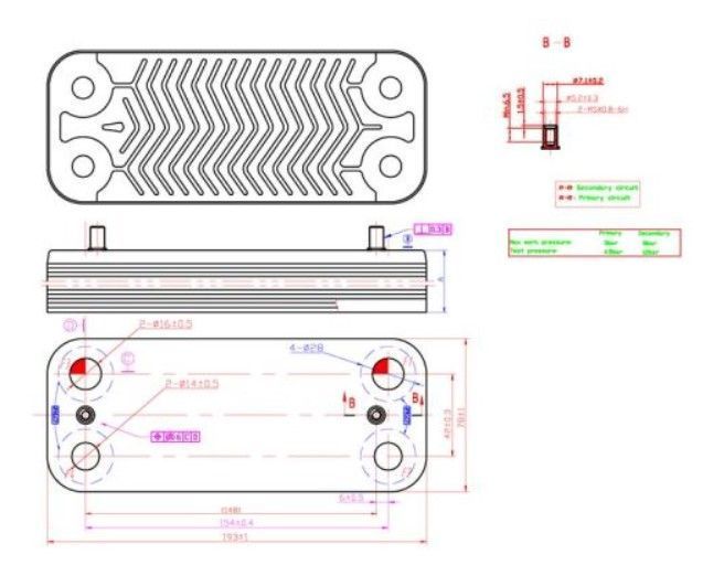 Теплообменник ГВС Nova Florida Libra Dual BTFS / Fondital Nias Dual BTFS (22 пластины)