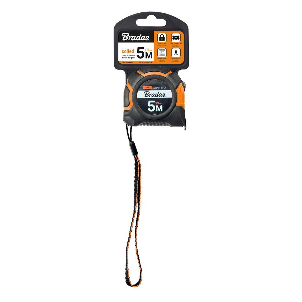 Рулетка на катушке, конец из нержавеющей стали, SNAP soft, 5м/16мм, DIY-MTS31-0519/K