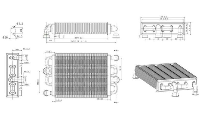 Теплообменник битемический Ferroli Domiproject C32D/F32D, Domina C28N/F28N (39842570, 39842540)