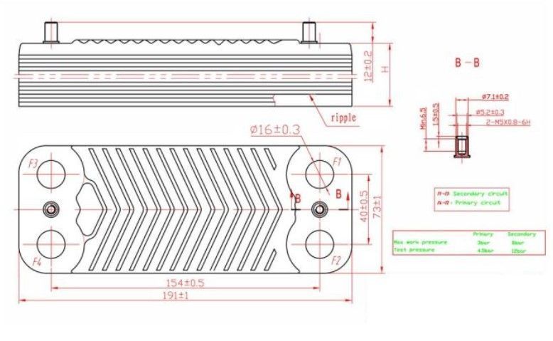 Теплообмінник ГВП Viessmann Vitodens 100-W WB1B, WB1C | Teplowest (20 пластин)