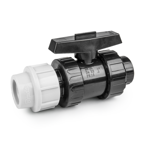 Кран для труб PE, 32мм, PN16, с внутренней резбой 1", DSRA16V32F1