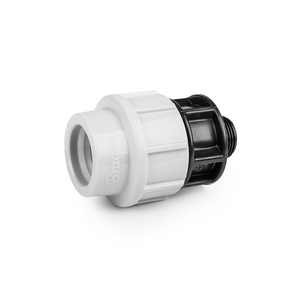 Муфта для труб PE, 25мм, PN16, із зовнішнім різьбленням 1/2", DSRA16L25M12