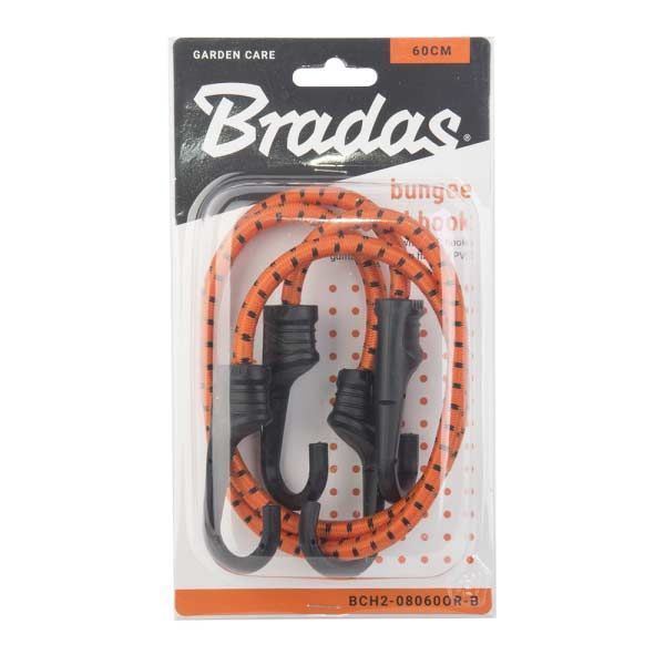 Гумовий шнур з гачками, 2 х 60см, PVC BUNGEE CORD HOOK, BCH2-08060OR-B