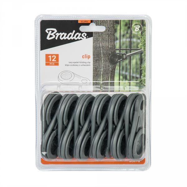 Затискачі для петель BUNGEE Clip Clips, сірий, 12шт, BCK1-B