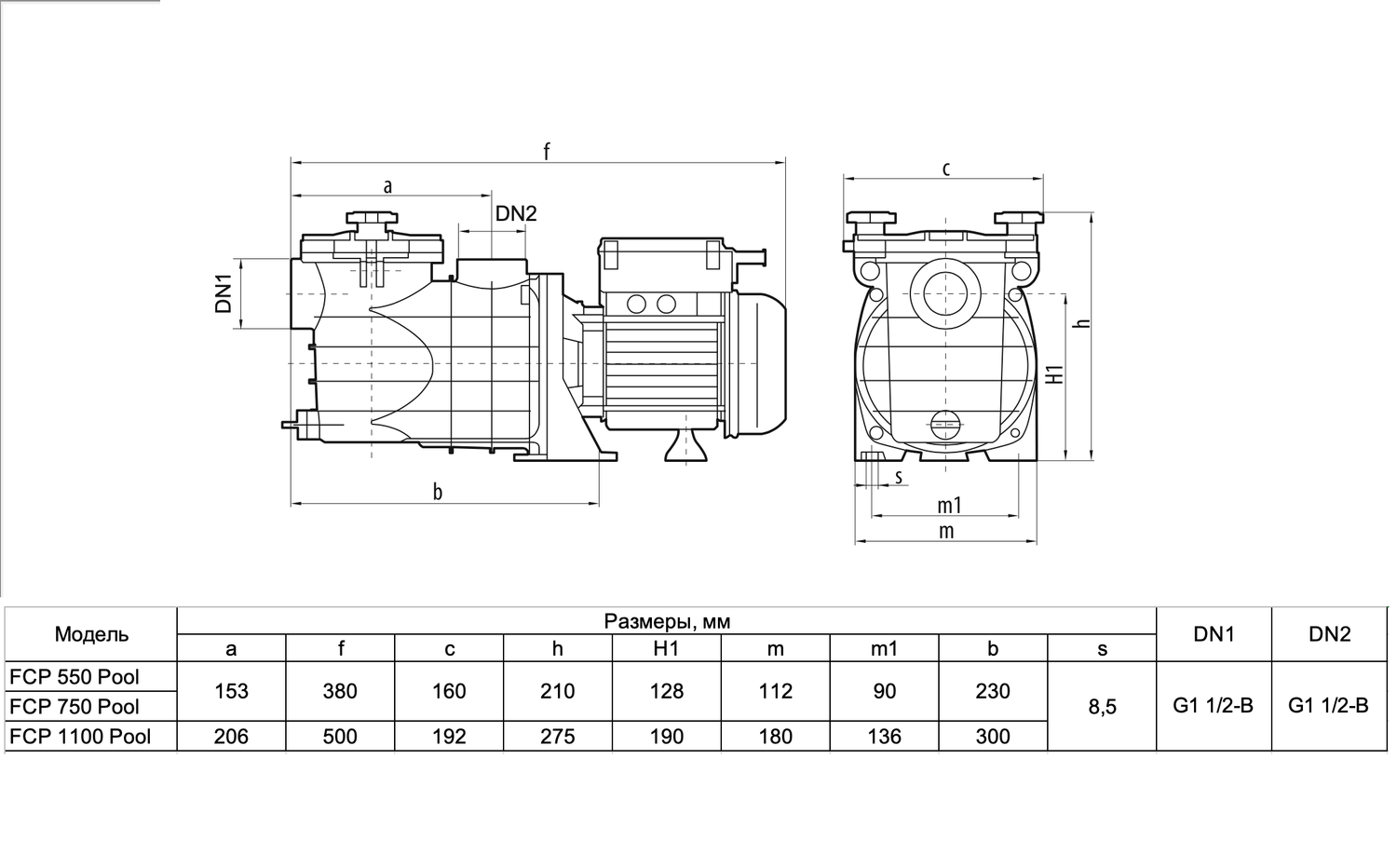 Насосы для бассейнов FCP 550 Pool "NPO"