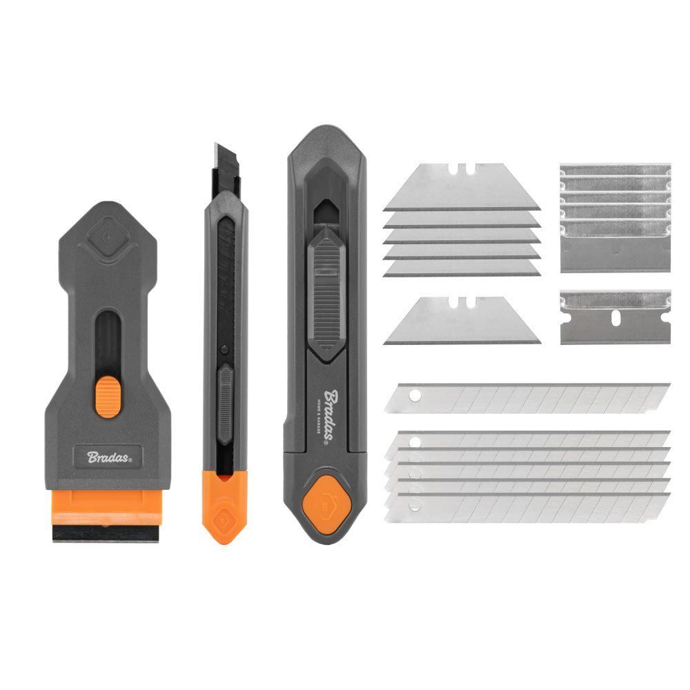 Набор ножей со скребком и сменными лезвиями, 3 шт., DIY-KN191809/SET2B