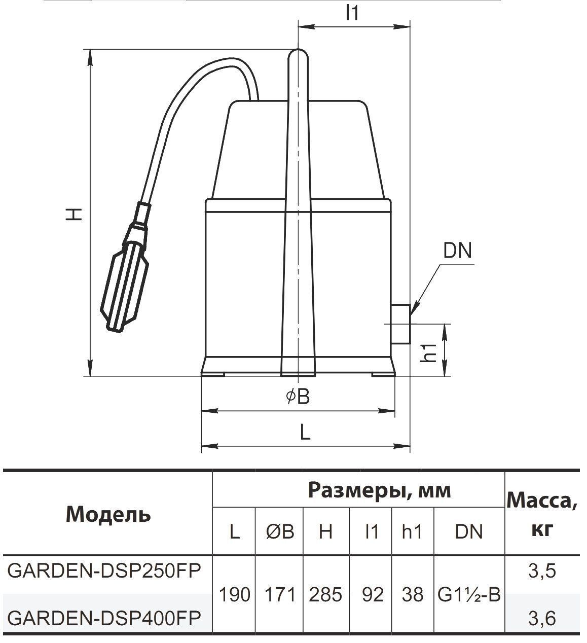 Дренажний насос GARDEN-DSP400FP "NPO"