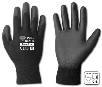 Перчатки защитные PURE BLACK полиуретан, размер 10, RWPBC10