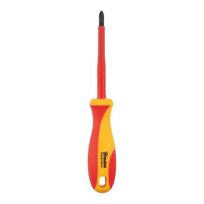 Отвертка плоская, PH2 6/100 мм 1 кВ, HOME & GARAGE, DIY-PH112100-V