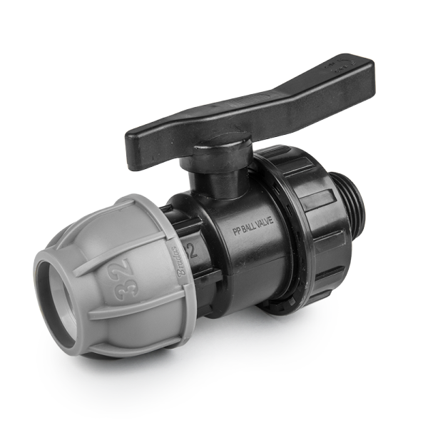 Кран для труб PE, 25мм, PN10, із зовнішнім різьбленням 3/4", DSRA10V25M34