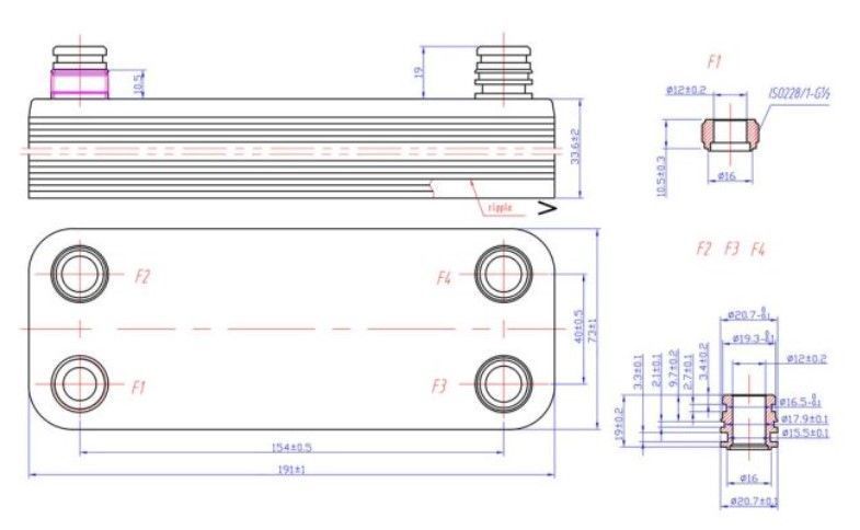 Теплообменник ГВС Vaillant Atmomax, Turbomax Plus/Pro 12 пластин (065131)
