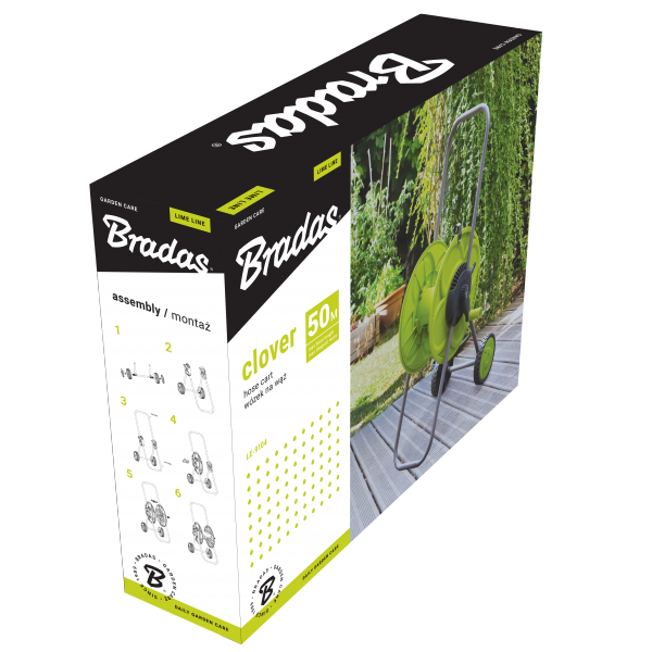 Тележка для шланга, CLOVER, 1/2'' 50м, LIME EDITION NEW, LE-9104